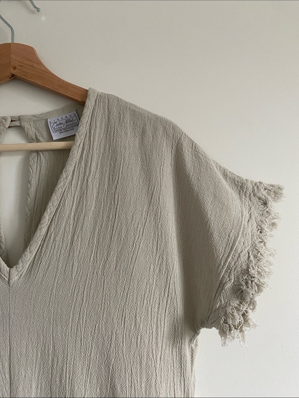 Natural Handmade Cotton Gauze Maxi Dress | One Size - Picture 3 of 7